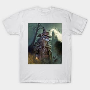 Wolf Wizard Witch Full Moon T-Shirt